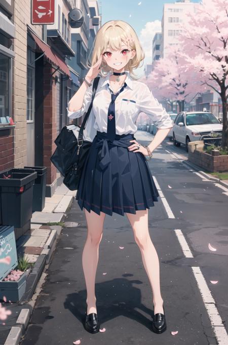 14617-2969235357-masterpiece, best quality, salute, hand on hip, full body,_1girl, bangs, black choker, black necktie, blonde hair, blue skirt, b.png